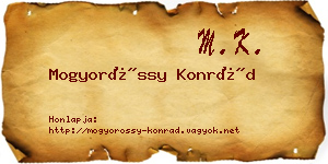 Mogyoróssy Konrád névjegykártya